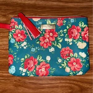 Pioneer Woman Vintage Floral Cosmetic Bag Makeup Wristlet